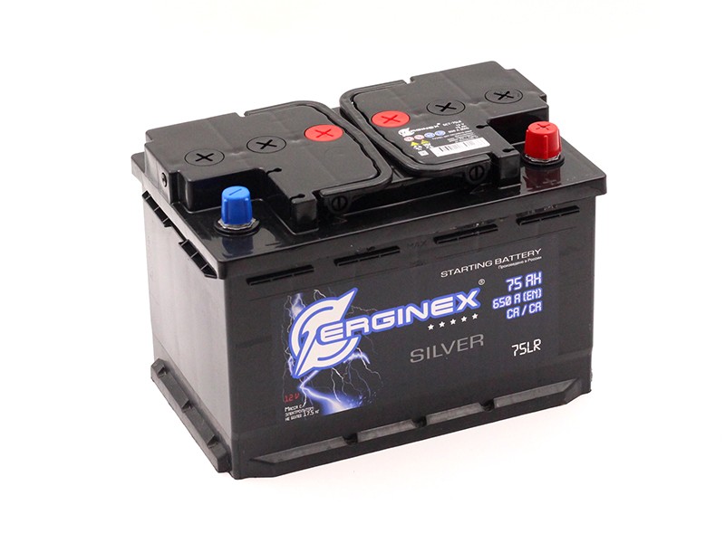 6CT-75LR / 6CT - 75 (0) Аккумулятор 12V 75Ah 650A (КУРСК) обратная полярность ERGINEX