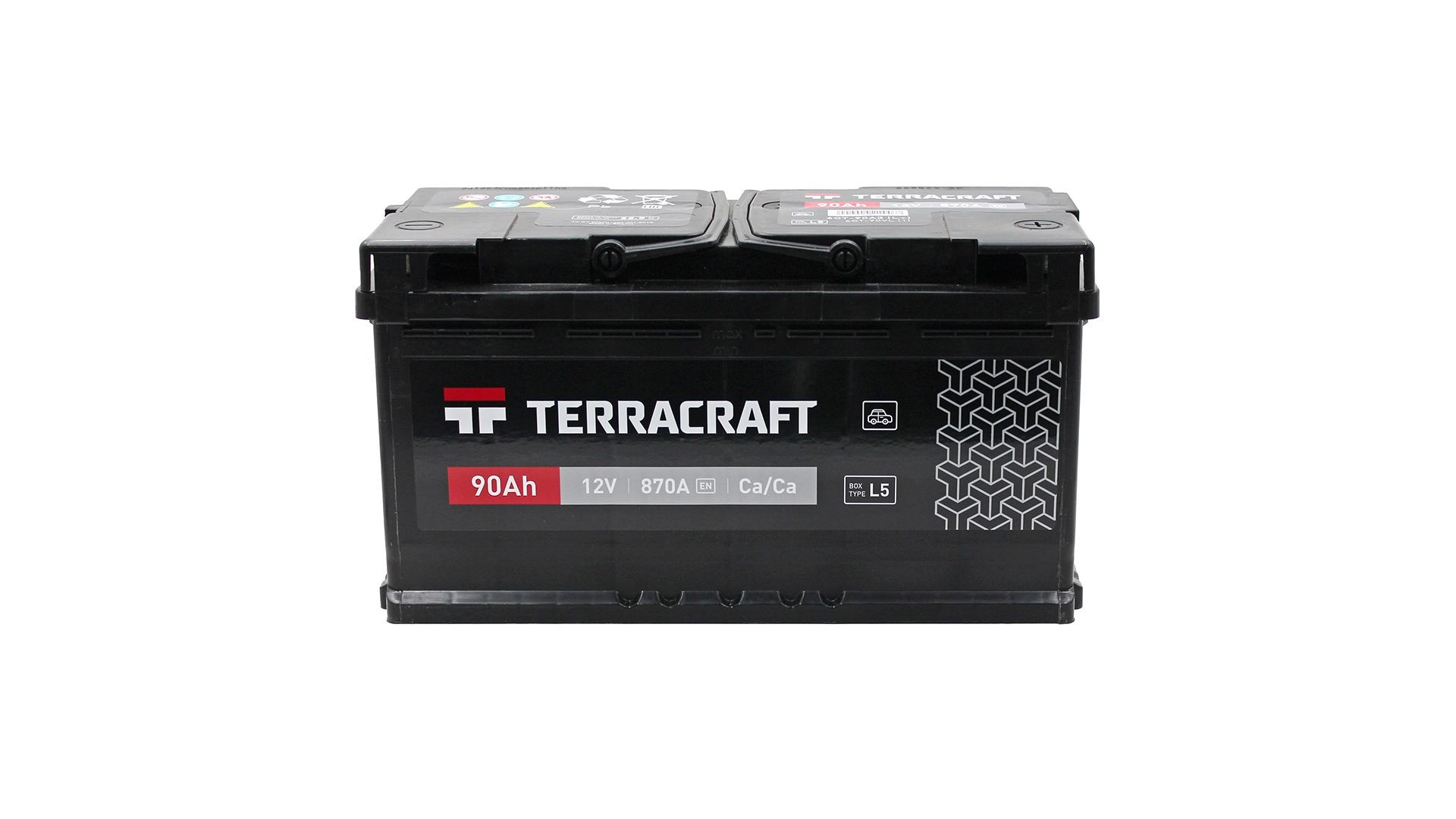 6CT-90(R+) TERRACRAFT Аккумулятор 12V 90Ah 870A полярность 0 обратная (конус) TERRACRAFT