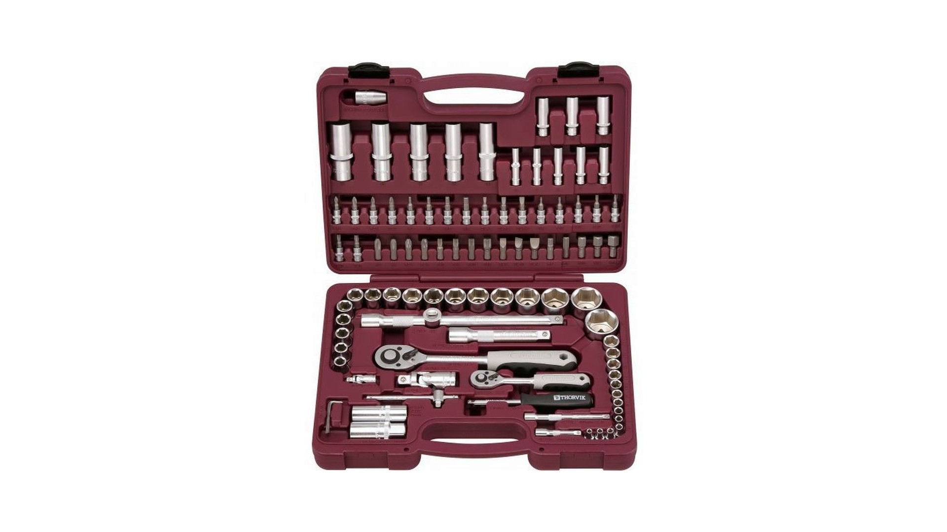 054010 Набор инструмента универсальный 1/4", 1/2"DR с головками торцевыми 12-гранными, 94 пр., TS0 Thorvik