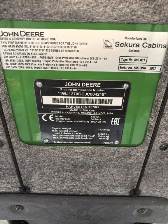 JOHN DEERE харвестер колесный 1270G 6W_0