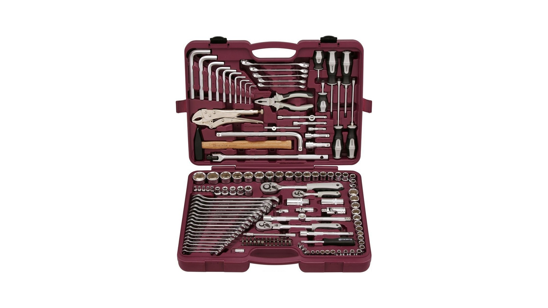054016 Набор инструмента универсальный 1/4", 1/2" и 3/8" 142 предмета, TS142 Thorvik