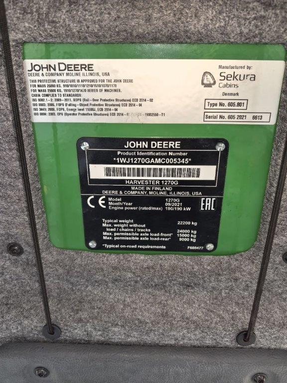 JOHN DEERE харвестер колесный 1270G 6W_0