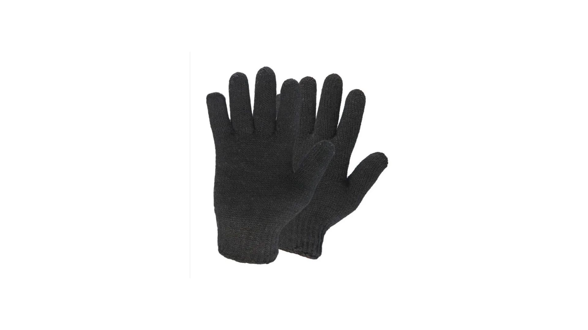 Перчатки зимние двойные черные