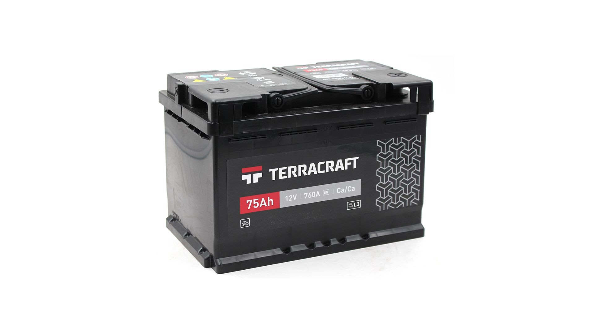 6CT-75(R+) TERRACRAFT Аккумулятор 12V 75Ah 760A полярность 0 обратная (конус) TERRACRAFT
