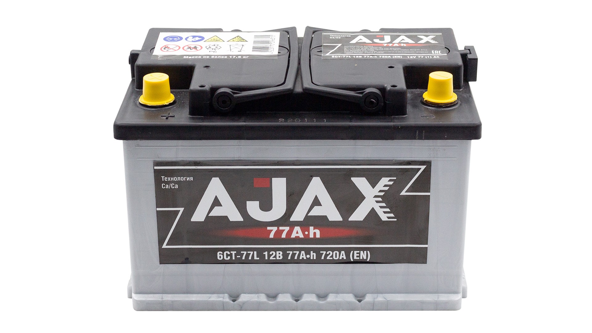 AJ771 Аккумулятор 12V 77Ah 720А полярность 1 (прямая) AJAX