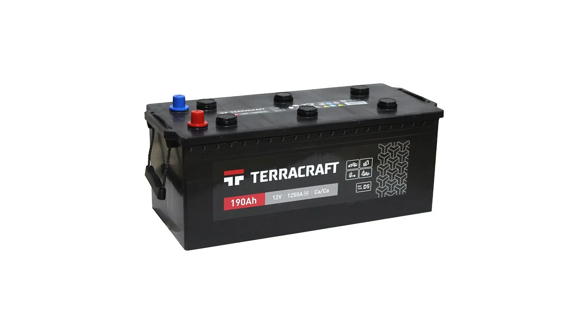 6CT-190(R+) TERRACRAFT Аккумулятор 12V 190Ah 1250A полярность 4 прямая (конус) TERRACRAFT