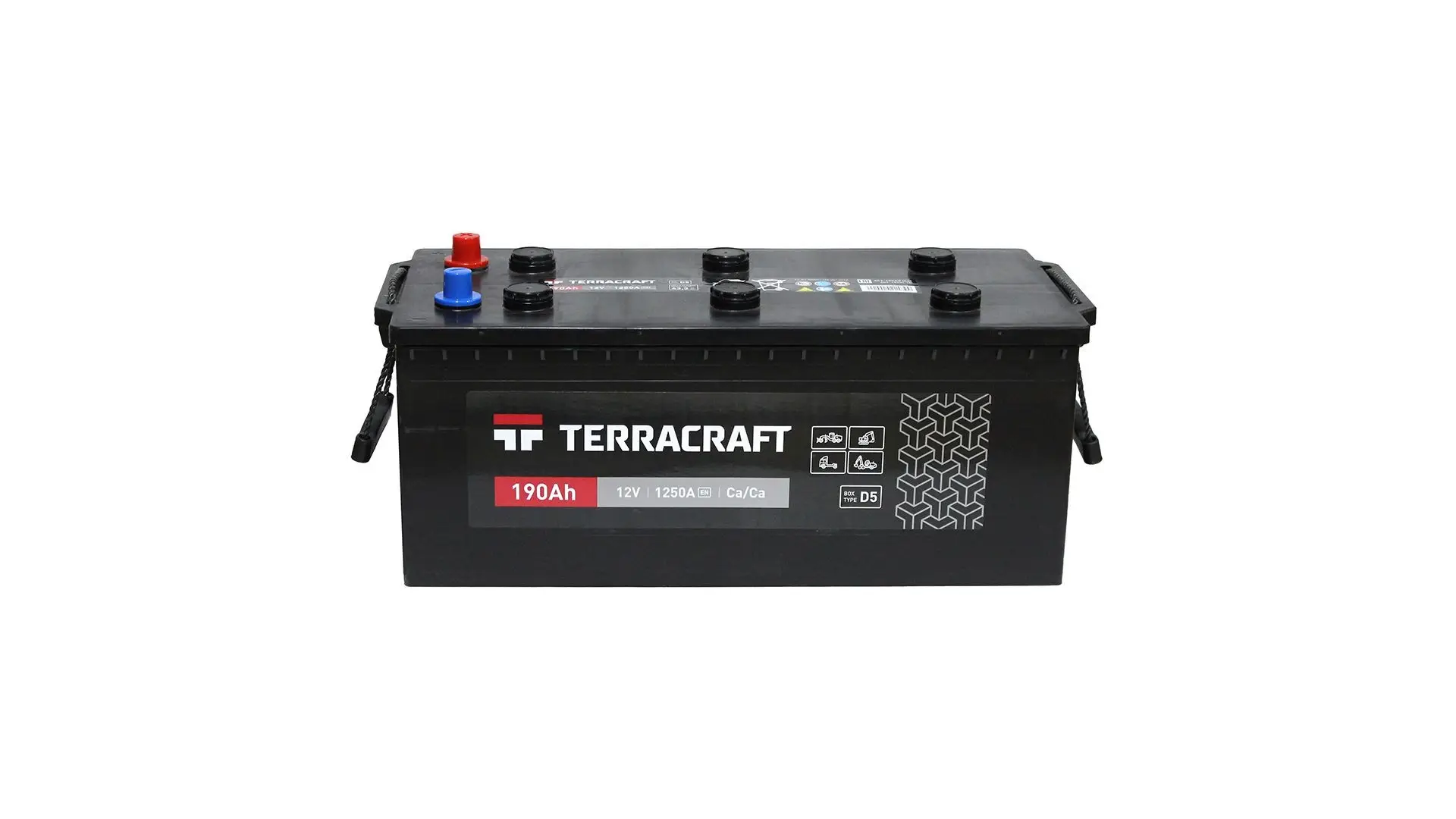 6CT-190(L+) TERRACRAFT Аккумулятор 12V 190Ah 1250A полярность 3 обратная (конус) TERRACRAFT
