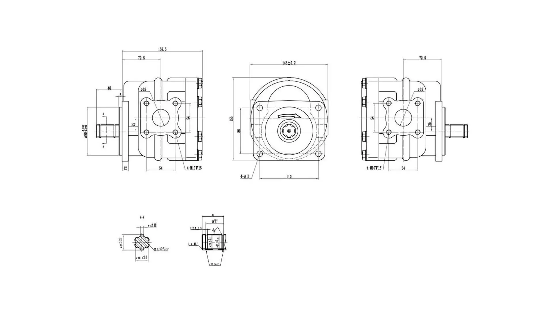 НШ 50А 16МПа правый Насос шестеренный  