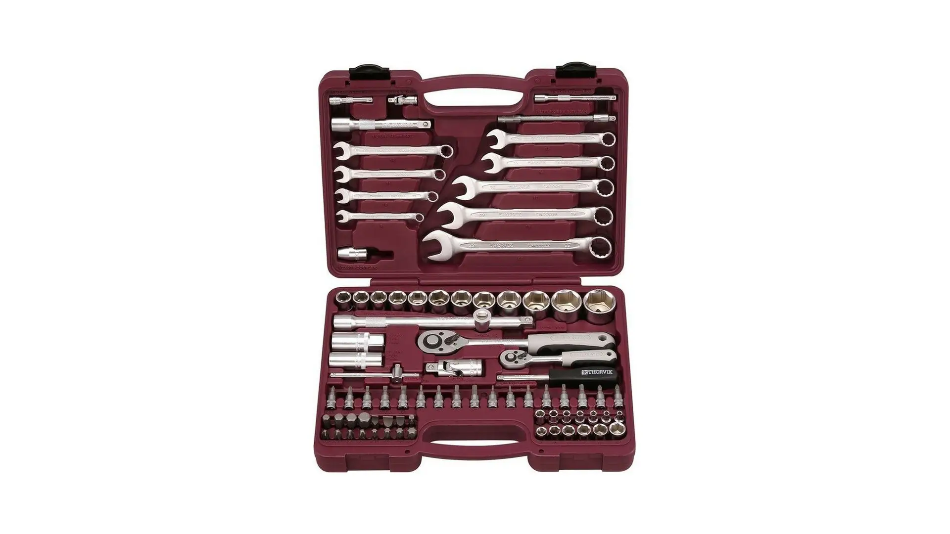 054007 Набор инструмента универсальный 1/4", 1/2" 82 предмета, TS082 Thorvik