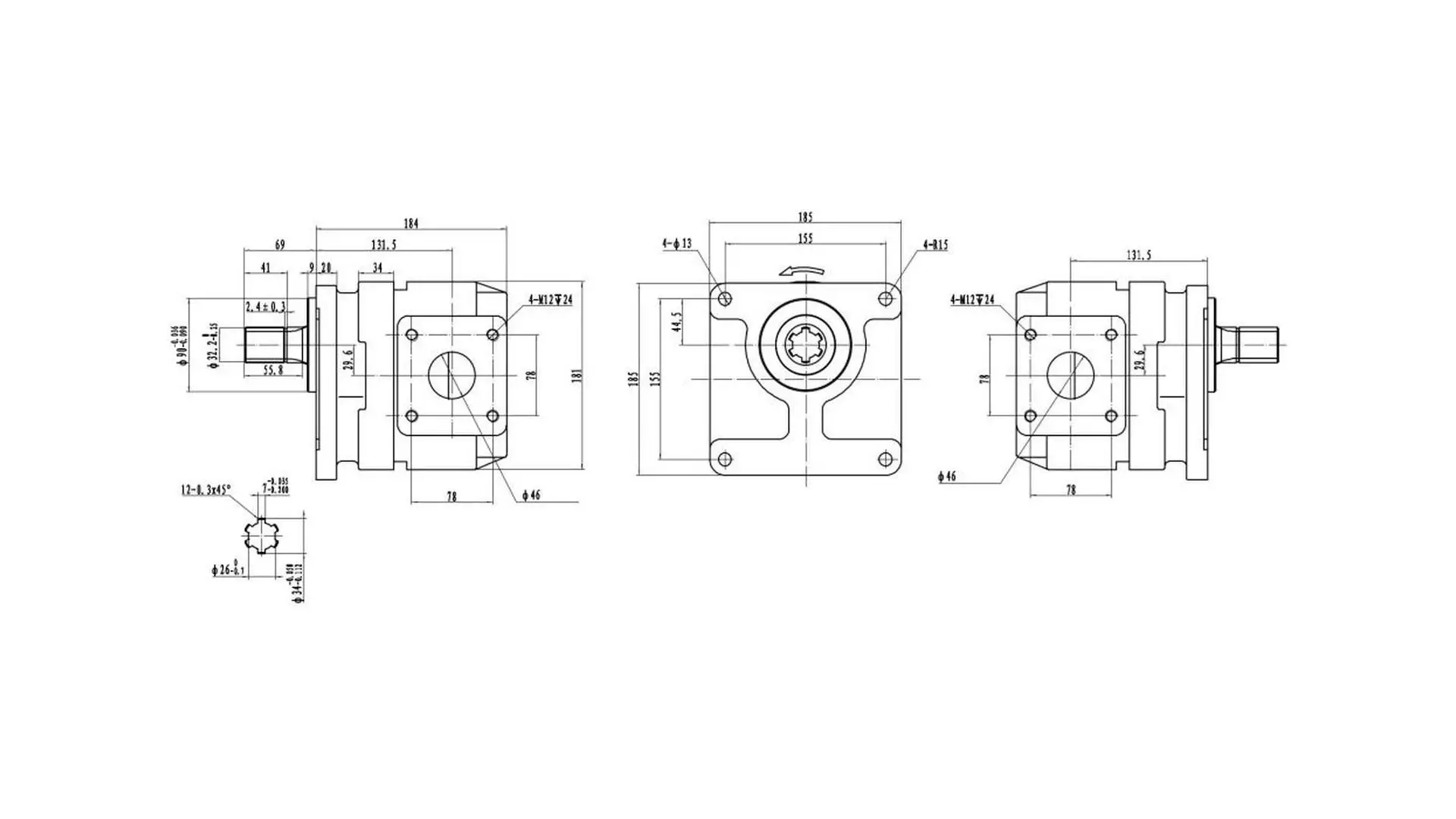 НШ 100А-3 левый Насос шестеренный  