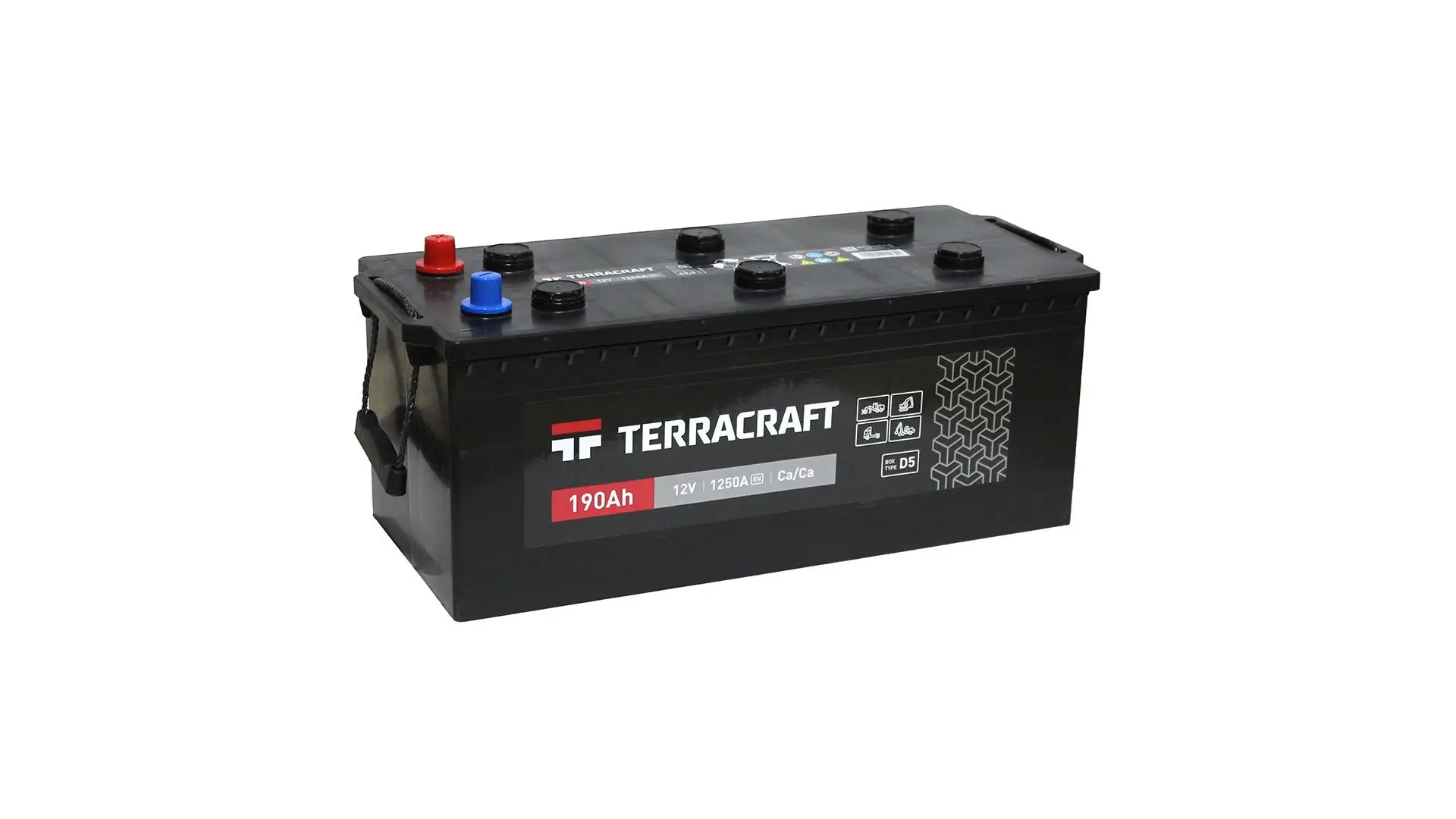 6CT-190(L+) TERRACRAFT Аккумулятор 12V 190Ah 1250A полярность 3 обратная (конус) TERRACRAFT