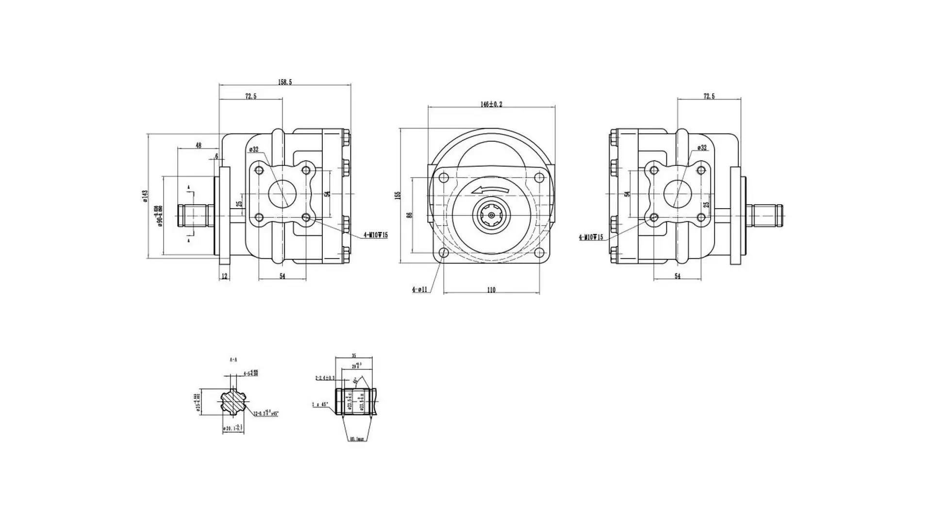 НШ 50А 16МПа левый Насос шестеренный  