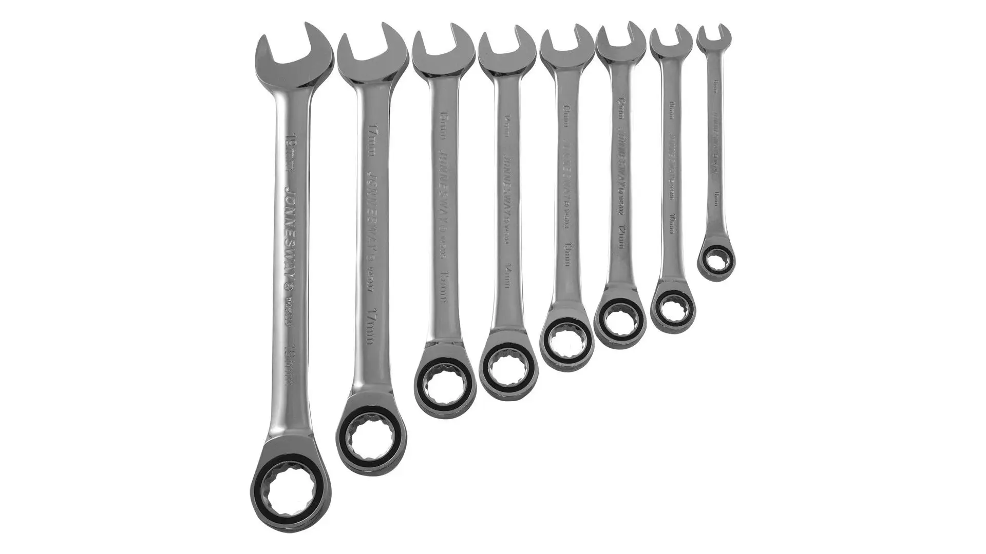 048389 Набор ключей комбинированных трещеточных 8-19 мм, 8 предметов, W45308S Jonnesway