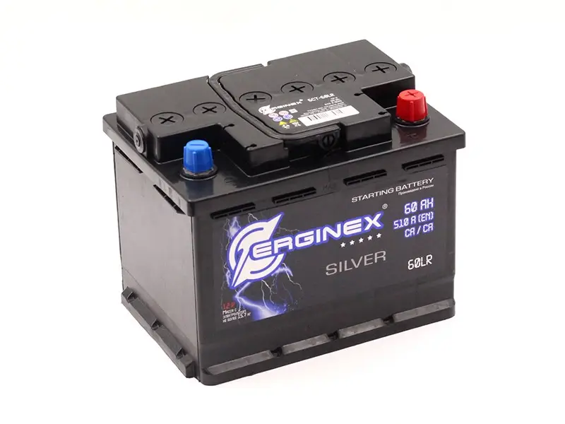 6CT-60LR Аккумулятор 12V 60Ah 510A (КУРСК) обратная полярность ERGINEX