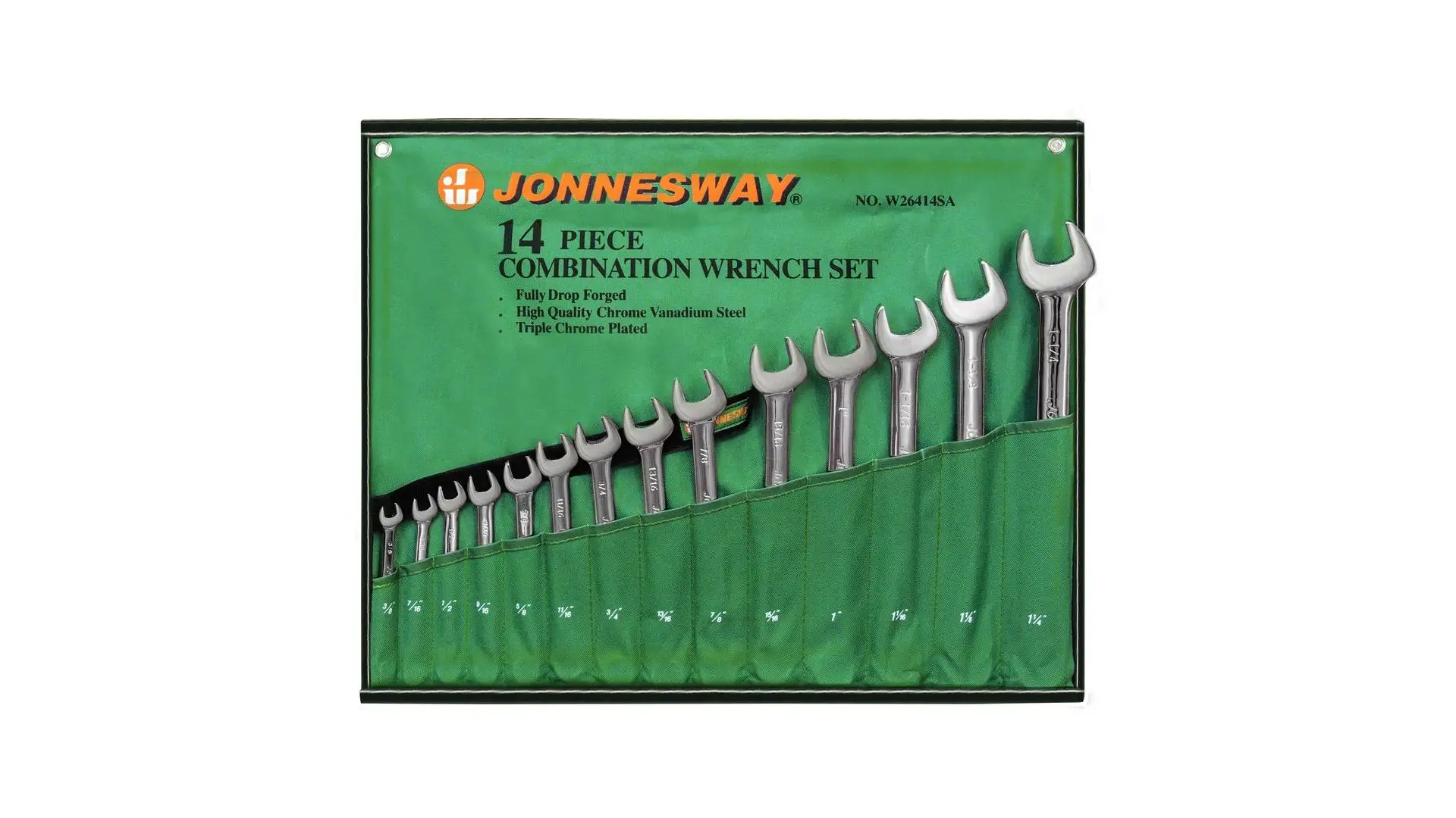 049030 Набор ключей комбинированных дюймовых SEA 3/8"-1-1/4", 14 предметов, W26414S Jonnesway