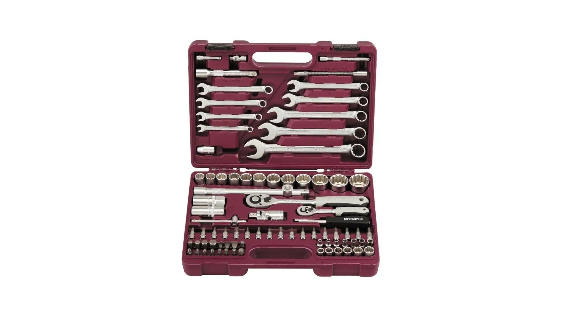 052806 Набор инструмента универсальный 1/4", 1/2" с головками MultiProf 82 предмета, UTS0082MP Thorvik