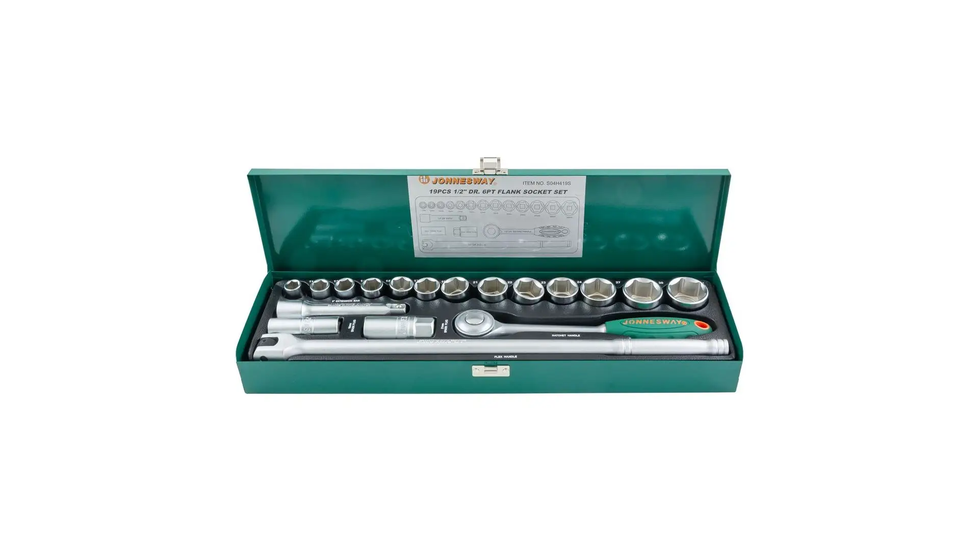 047432 Набор головок 1/2" 11-32 мм, 19  предметов, S04H419S Jonnesway