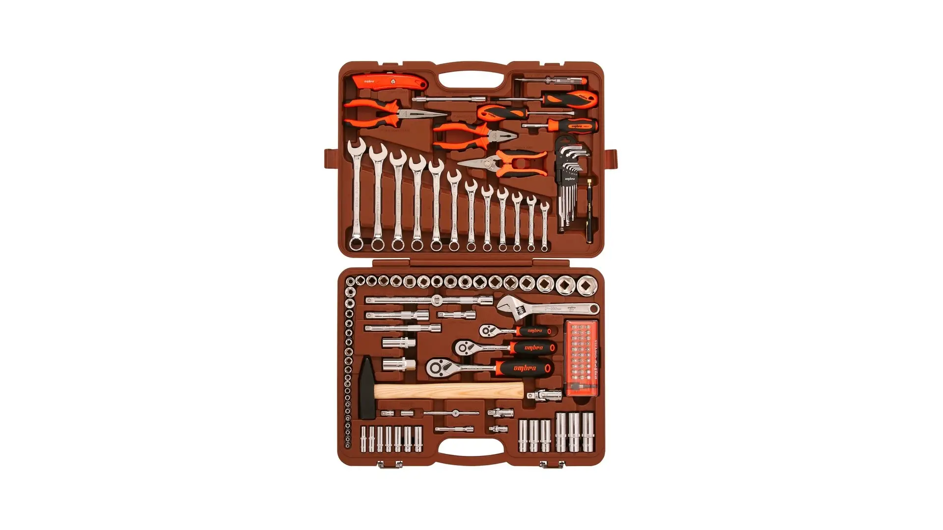 055013 Набор инструмента универсальный 1/4", 1/2" и 3/8" 131 предмет, OMT131S Ombra
