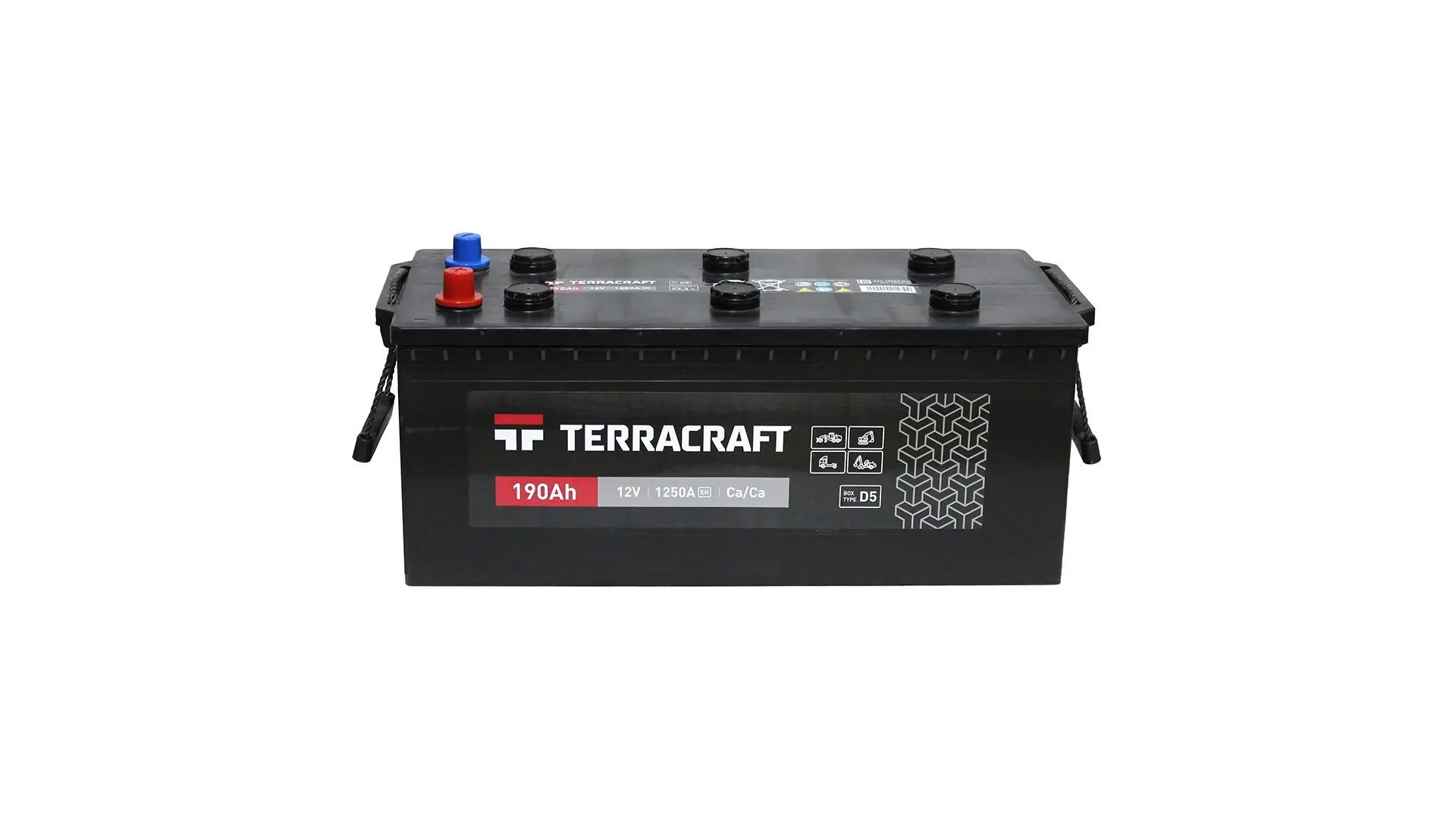6CT-190(R+) TERRACRAFT Аккумулятор 12V 190Ah 1250A полярность 4 прямая (конус) TERRACRAFT
